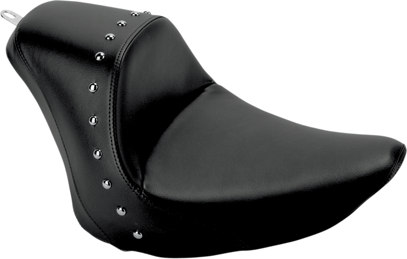 SADDLEMEN Heels Down Solo Seat - Without Backrest - Studded - Black - '06-'17 SOFTAIL