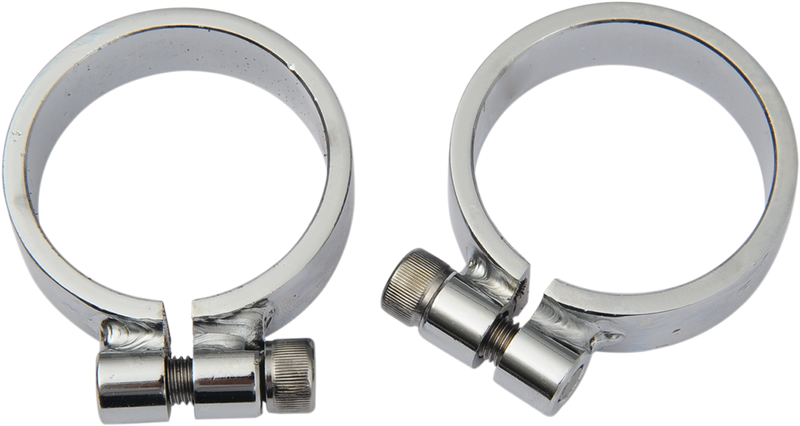 DRAG SPECIALTIES Chrome Heavy Duty Super Exhaust Port Clamps - 2 Pack