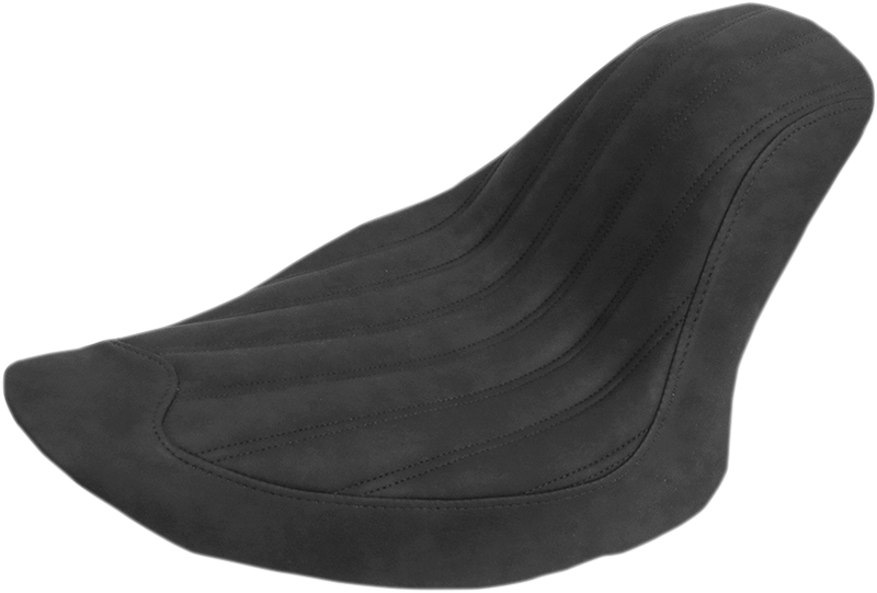 SADDLEMEN Knuckle Solo Seat - Ribbed - Black - Softail '06-'17