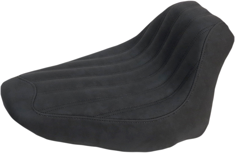 SADDLEMEN Knuckle Solo Seat - Ribbed - Black - Softail '06-'17