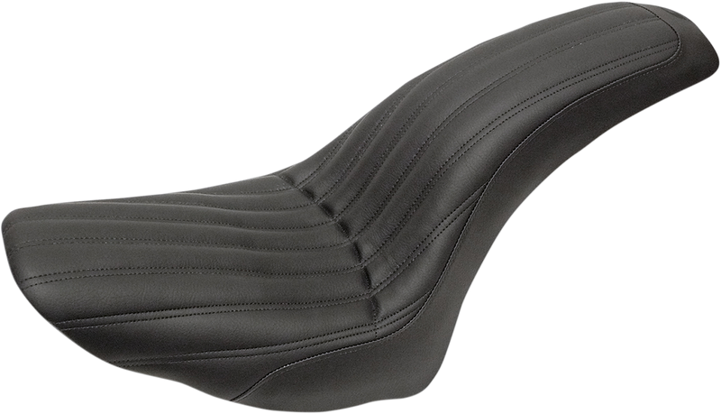 SADDLEMEN Knuckle 2-Up Seat - Ribbed - Black - Softail '06-'16