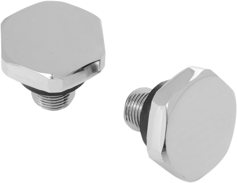 DRAG SPECIALTIES Chrome Upper Fork Tube Caps / Plugs - 2 Pack