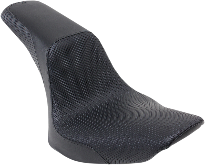 SADDLEMEN Profiler™ Basket-weave Seat - Black - Softail '06-'17