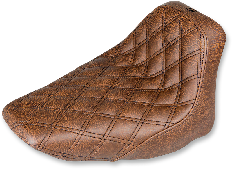 SADDLEMEN Renegade Solo Seat - Lattice Stitched - Brown - Softail '06-'17