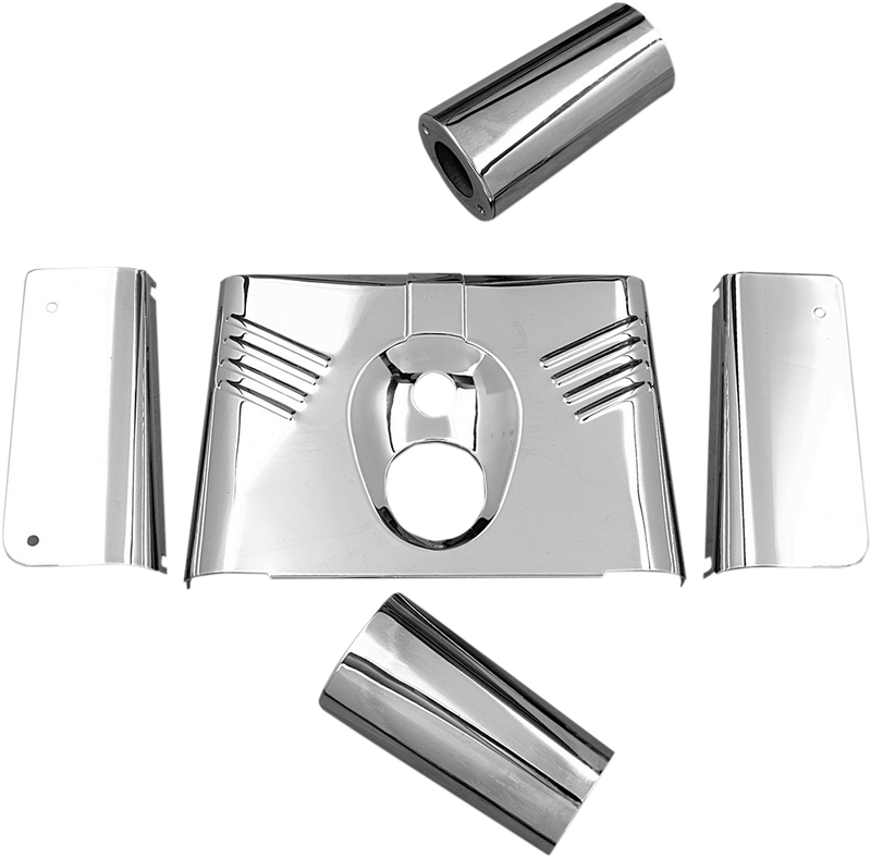 DRAG SPECIALTIES Chrome Ribbed Fork Tin 5-Piece Set