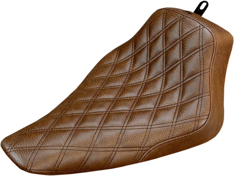 SADDLEMEN Renegade Solo Seat - Lattice Stitched - Brown - Softail '12-'17