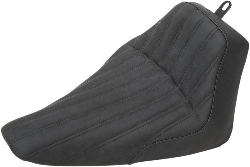SADDLEMEN Knuckle Solo Seat - Ribbed - Black - Softail '12-'17
