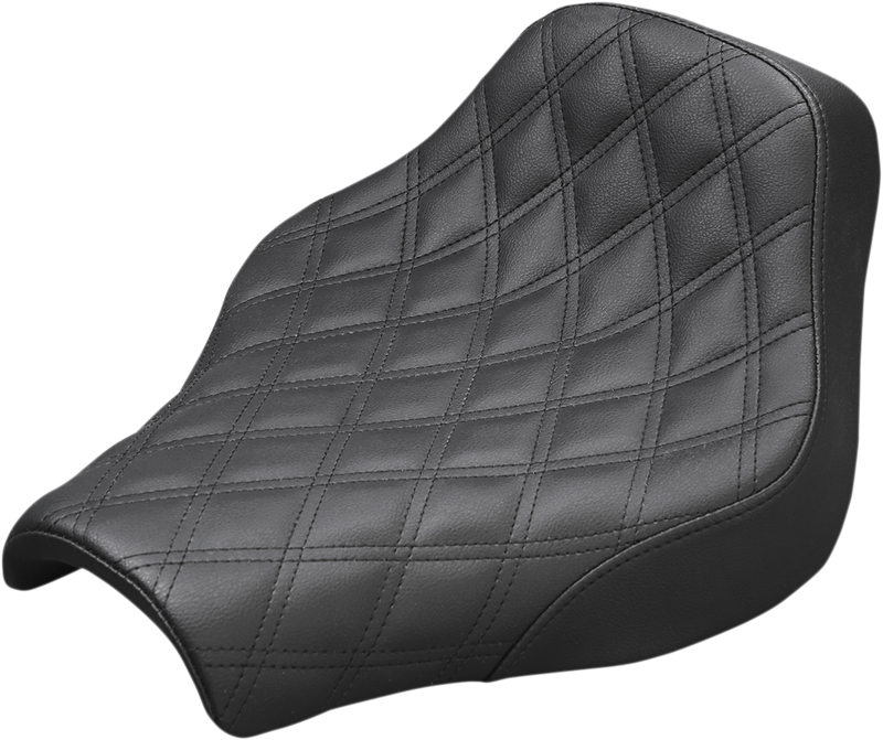 SADDLEMEN Renegade Solo Seat - Lattice Stitched - Black - Softail '18-'23