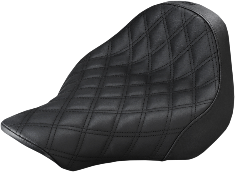 SADDLEMEN Seat - Renegade™ Solo - Lattice Stitched - Black - Softail '13-'17