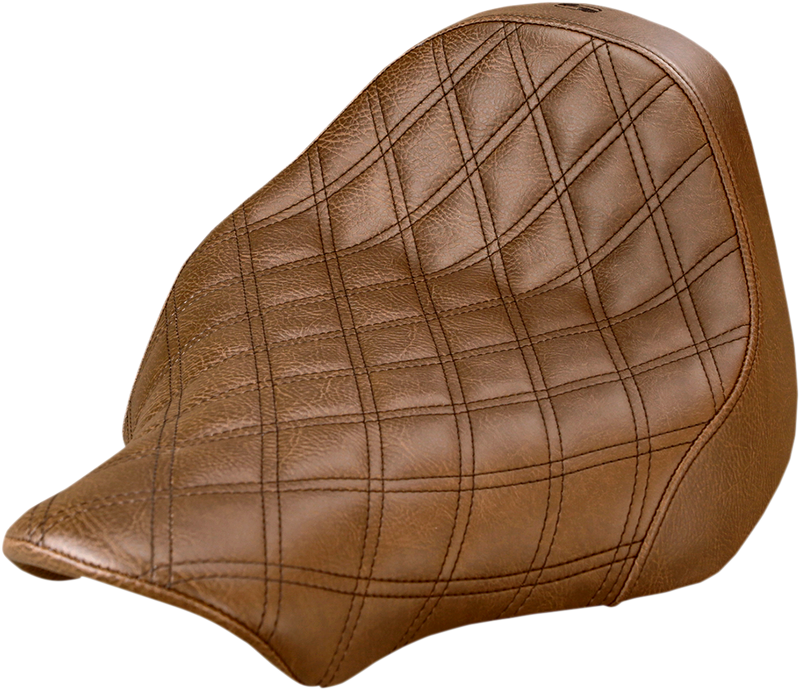 SADDLEMEN Renegade Solo Seat - Lattice Stitched - Brown - Softail '13-17