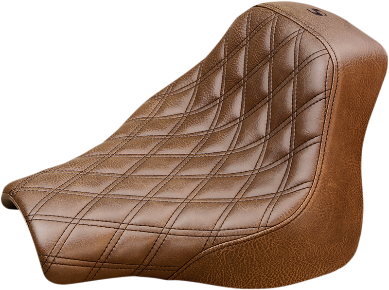 SADDLEMEN Renegade Solo Seat - Lattice Stitched - Brown - Softail '18-'19