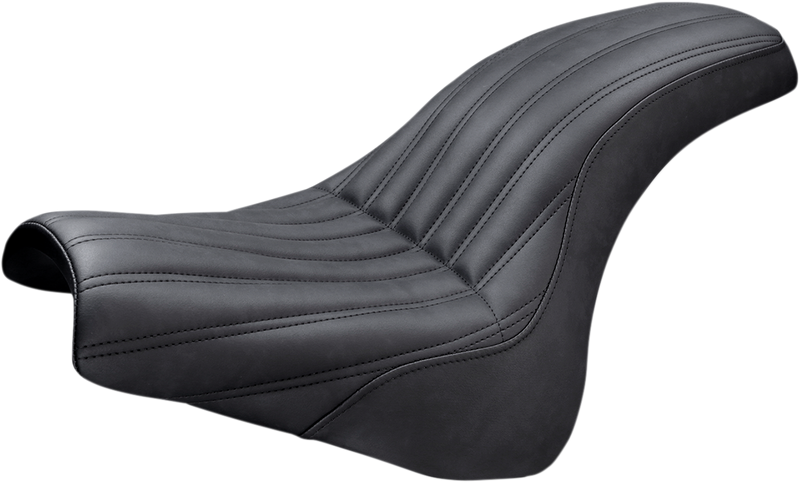 SADDLEMEN Knuckle 2-Up Seat - Ribbed - Black - Softail '18-'20