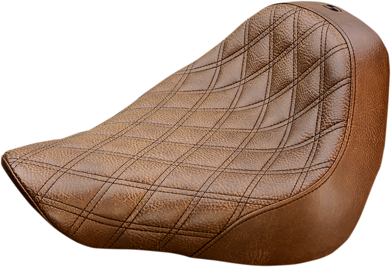 SADDLEMEN Renegade Solo Seat - Lattice Stitched - Brown - Softail '18-'24