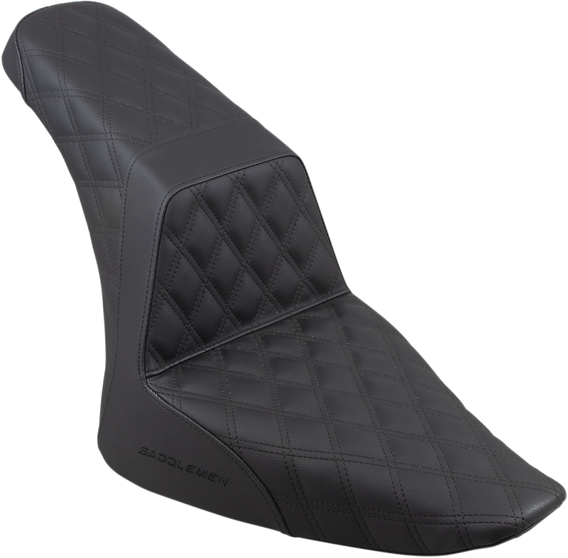 SADDLEMEN Step-Up Seat - Full Lattice Stitch - Black - Softail '12-'17