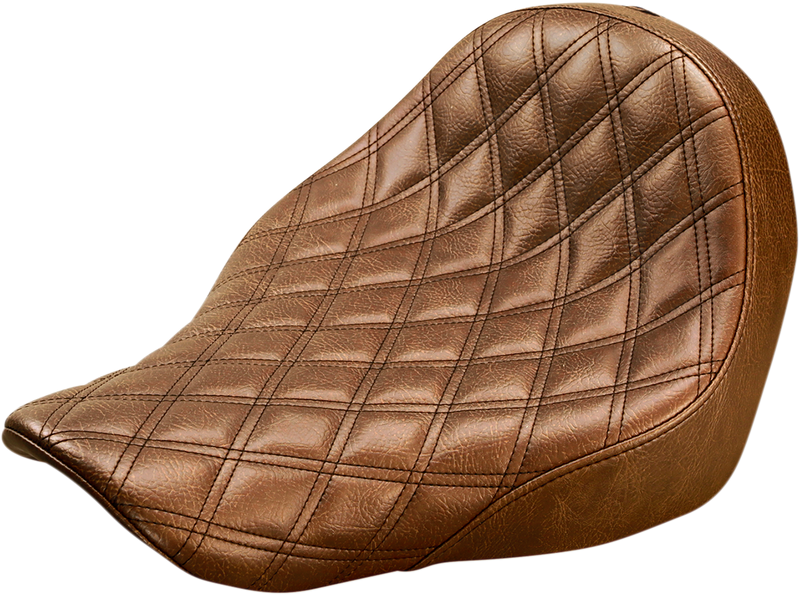 SADDLEMEN Renegade Solo Seat - Lattice Stitched - Brown - Softail '18-'24