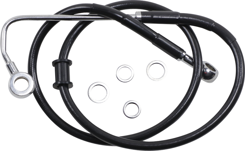 DRAG SPECIALTIES Extended Length Stainless Steel Brake Line - +2" - Black - FLSTCI '15-'17