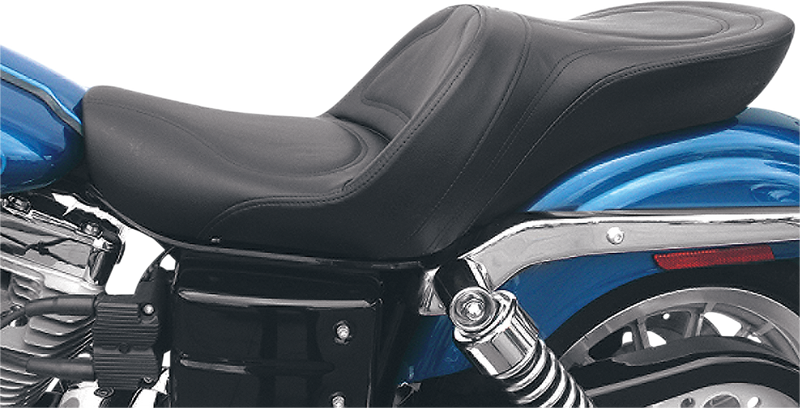 SADDLEMEN Seat - Explorer™ - Without Backrest - Stitched - Black - Dyna '04-'05