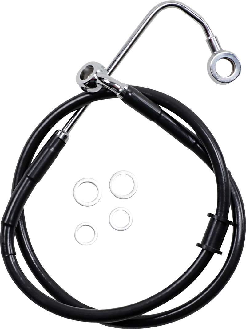 DRAG SPECIALTIES Extended Length Stainless Steel Brake Line - +2" - Black - FLSTNI '15-'17