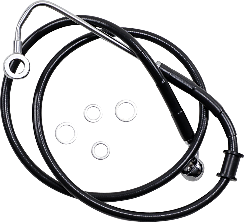 DRAG SPECIALTIES Extended Length Stainless Steel Brake Line - +10" - Black - FLSTNI '15-'17