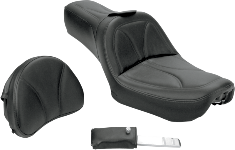 SADDLEMEN King 2-Up Seat - With Backrest - Dyna '04-'05