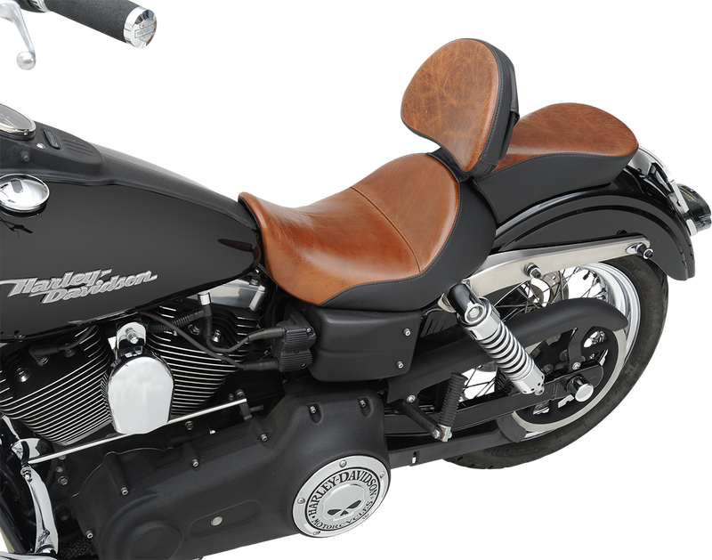 SADDLEMEN Seat - Renegade™ Lariat Solo - Smooth - Brown - Dyna '06-'17