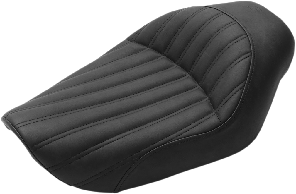 SADDLEMEN Knuckle Solo Seat - Ribbed - Black - '96-'03 DYNA