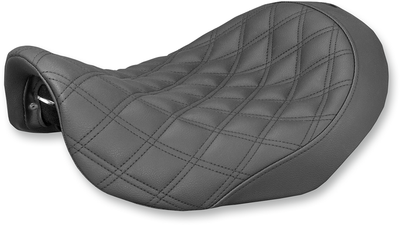 SADDLEMEN Renegade Solo Seat - Lattice Stitched - Black - Dyna '06-'17