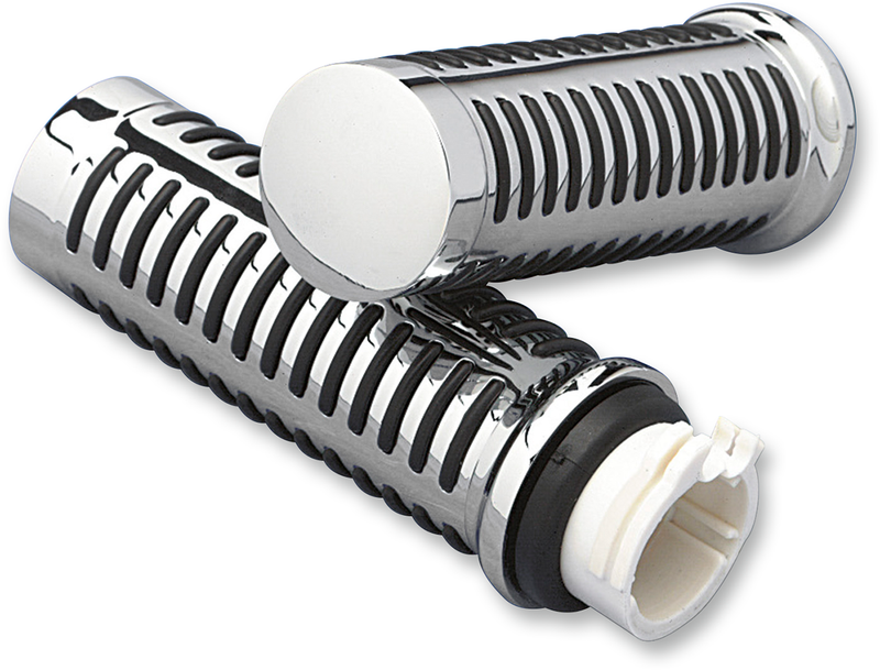 DRAG SPECIALTIES Replacement Rubber Insert O-Ring Design Grips - Chrome