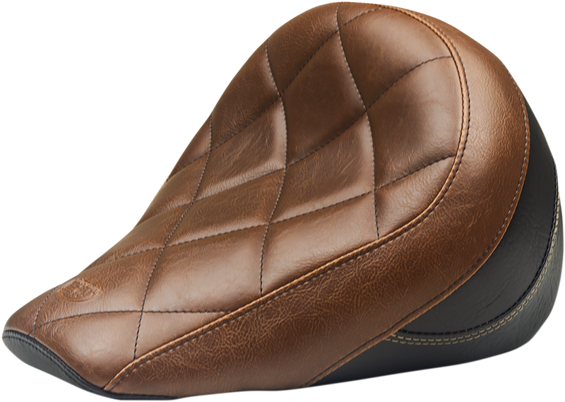 MUSTANG Solo Touring Seat - Diamond Stitch - Distressed Brown/Textured Black - Scout '18-'24