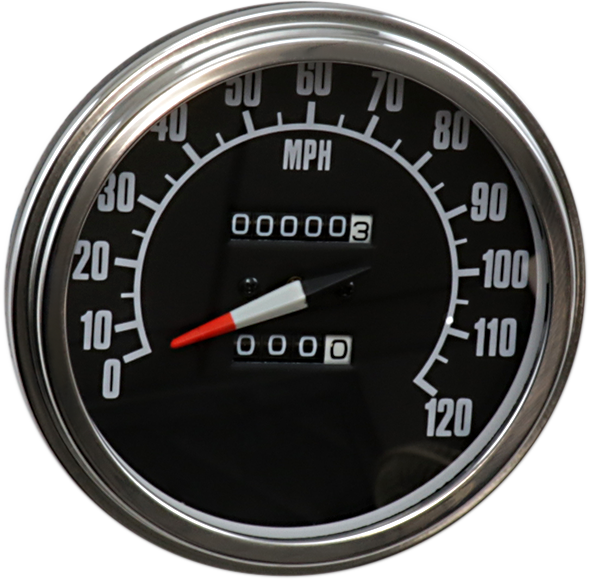 Drag Specialties 5" FL-Style 2240:60 Speedometer with Reed Switch - Black Face - FL/FX '91-'95