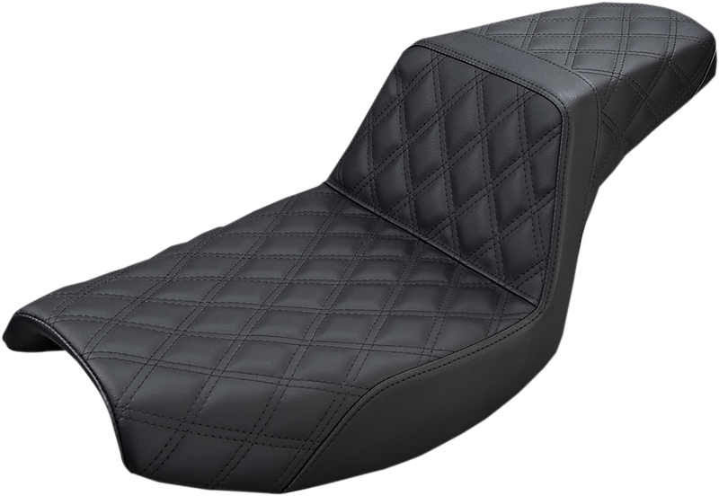 SADDLEMEN Step-Up Seat - Full Lattice Stitch - Black - FXR '86-'94