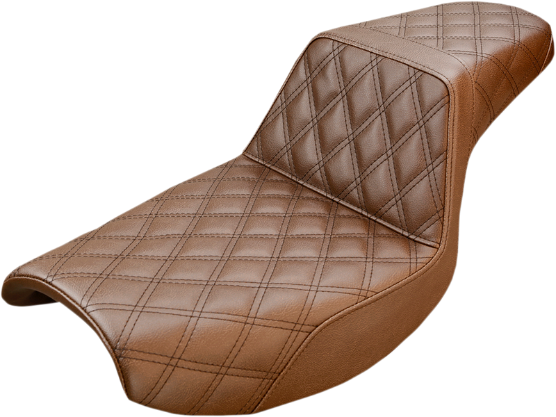 SADDLEMEN Step-Up Seat - Full Lattice Stitch - Brown - FXR '86-'94