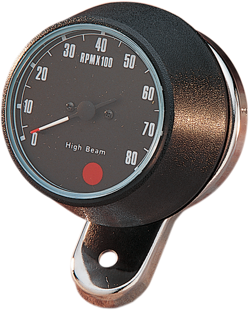 DRAG SPECIALTIES Replacement 8000 RPM Mechanical Tachometer - Chromed Bracket - Black Face