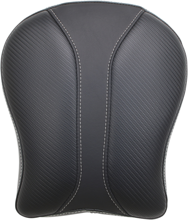 SADDLEMEN Detachable Contoured Dominator Pad - 9" Black Carbon Fiber w/ Gray Stitching - Universal