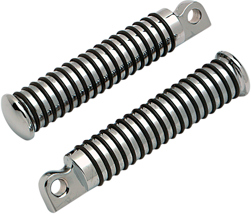 DRAG SPECIALTIES Sundance Extended Length Male Mount Passenger Pegs - Chrome / Black