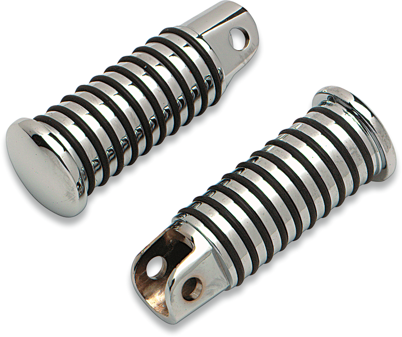 DRAG SPECIALTIES Sundance Large Driver Female Mount Footpegs - Chrome / Black - FX/FL/XL