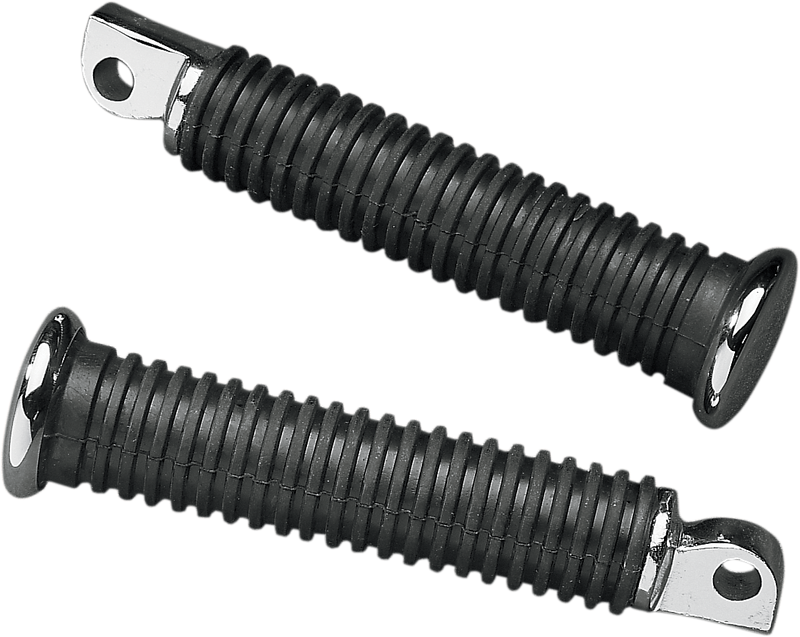 DRAG SPECIALTIES Extended Length Rubber Male Mount Passenger Pegs - Chrome End