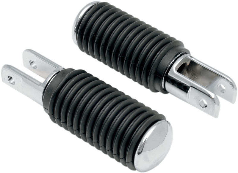 DRAG SPECIALTIES 5/8" Rubber Female Mount Passenger Pegs - Chrome End