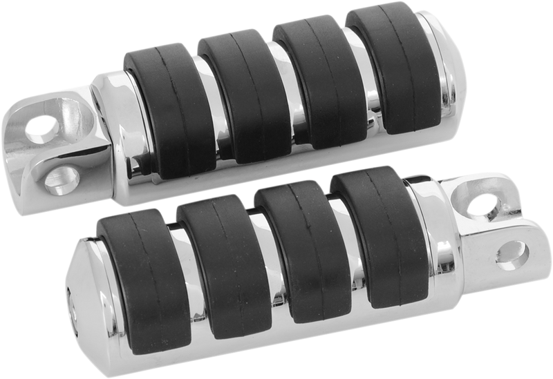 DRAG SPECIALTIES Soft-Ride Large Female Mount Driver Footpegs - Chrome / Black