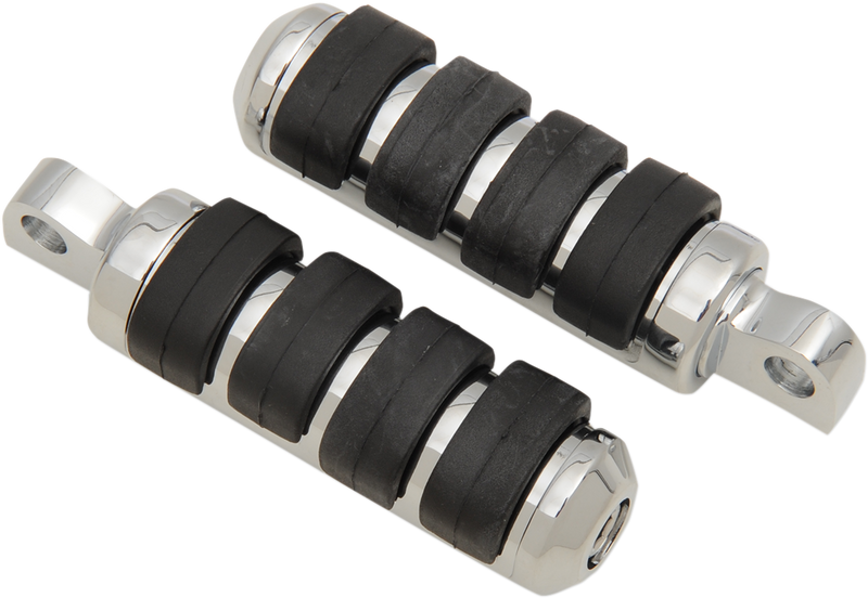DRAG SPECIALTIES Soft-Ride Male Mount Passenger Footpegs - Chrome / Black