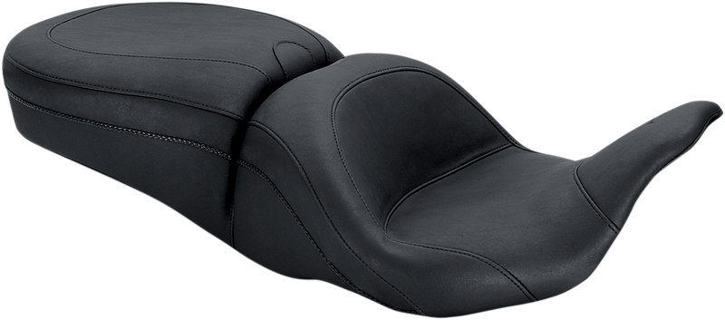 MUSTANG Lowdown™ One-Piece 2-Up Seat - with Driver Backrest Receiver - Plain - Touring '08-'21