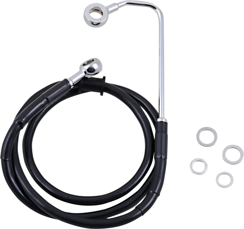 DRAG SPECIALTIES Extended Length Stainless Steel Brake Line - +6" - Black - FLSTCI '15-'17