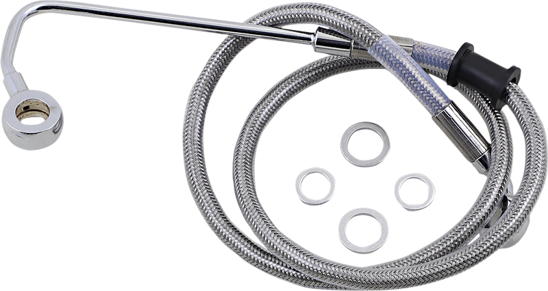DRAG SPECIALTIES Standard Length Stainless Steel Brake Line Kit - Front (Upper) -  - FL/FX '15-'17