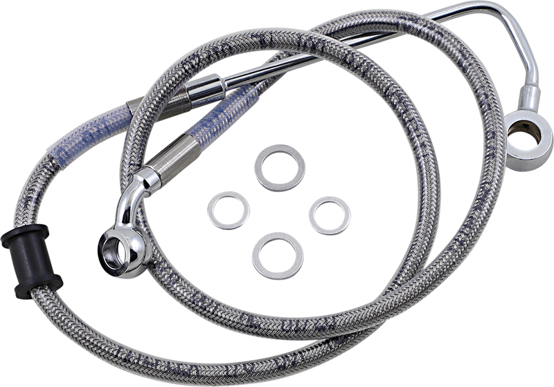 DRAG SPECIALTIES Extended Length Stainless Steel Brake Line - +4" - FL/FX '15-'17