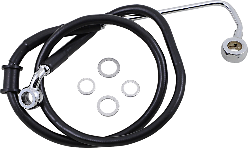 DRAG SPECIALTIES Extended Length Stainless Steel Brake Line - +2" - Black - FL/FX '15-'17