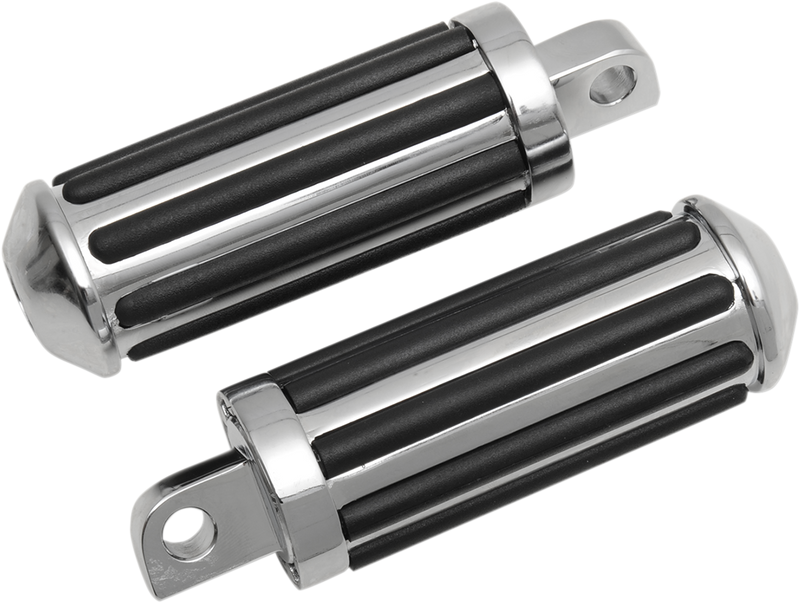 DRAG SPECIALTIES Rail Style Male Mount Footpeg - Chrome / Black - 1-1/2"
