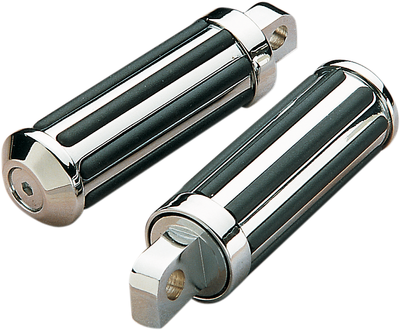 DRAG SPECIALTIES Rail Style Male Mount Footpeg - Chrome / Black - 1-1/4"