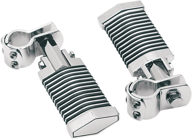 DRAG SPECIALTIES "Popsicle"Flat Footpegs with O-Rings - Black/Chrome