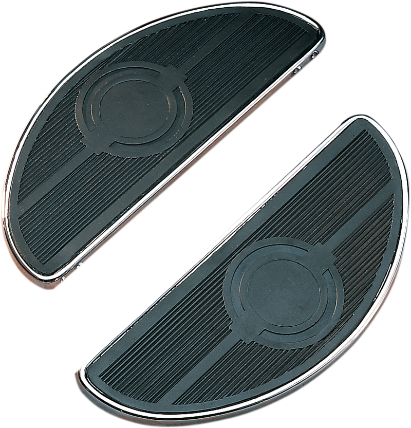 DRAG SPECIALTIES Replacement Half-Moon Rubber Rider Floorboard Pads - Black - FL