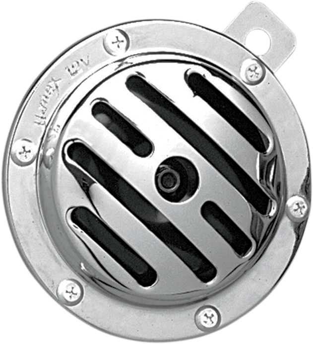 DRAG SPECIALTIES Replacement 12 V 4" Round Horn with Cover - Chrome - Slotted Style